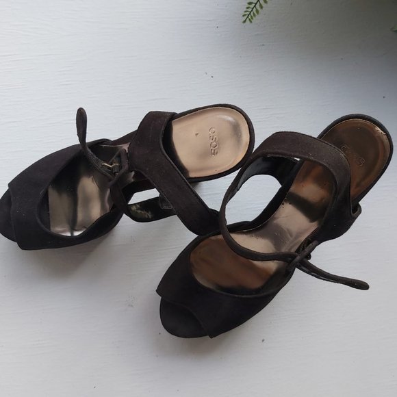 SOSO PRE-LOVED SUED High Heels Women Shoes Size 6 Color BLACK - Picture 6 of 7